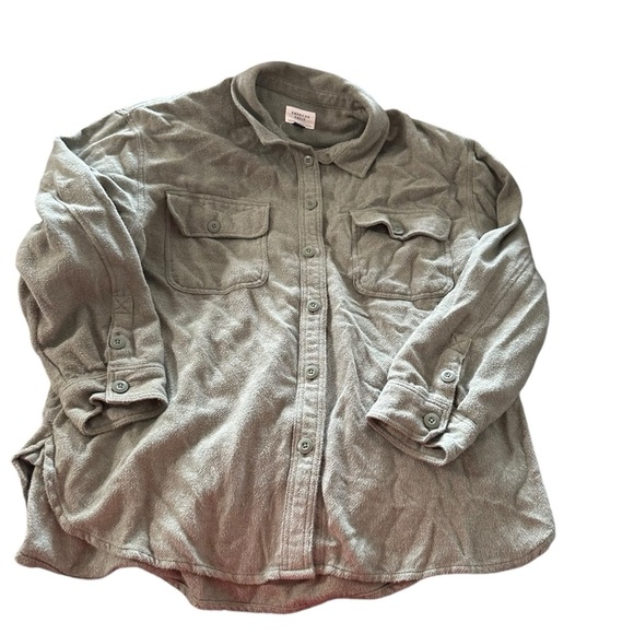 American Eagle men's size XL super soft button up shacket, olive green - Picture 1 of 4